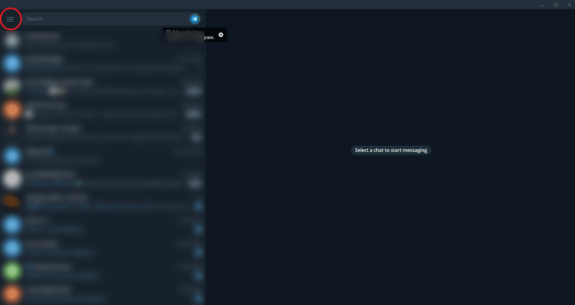 Telegram Desktop: Open Telegram Desktop